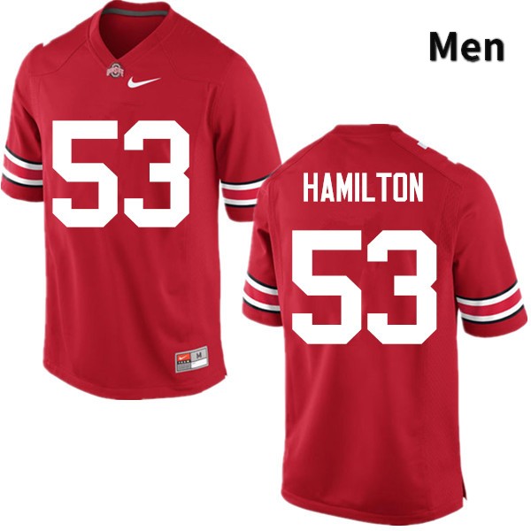 Men's Ohio State Buckeyes #53 Davon Hamilton Red Game College Stitched Football Jersey 23SE044HN